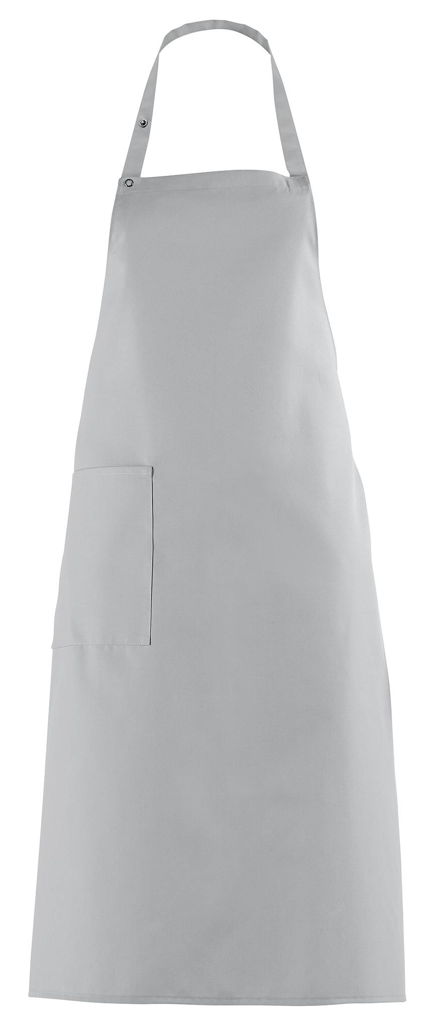 Latzschürze Druckknopfverschluss silbergrau, Gr. 34