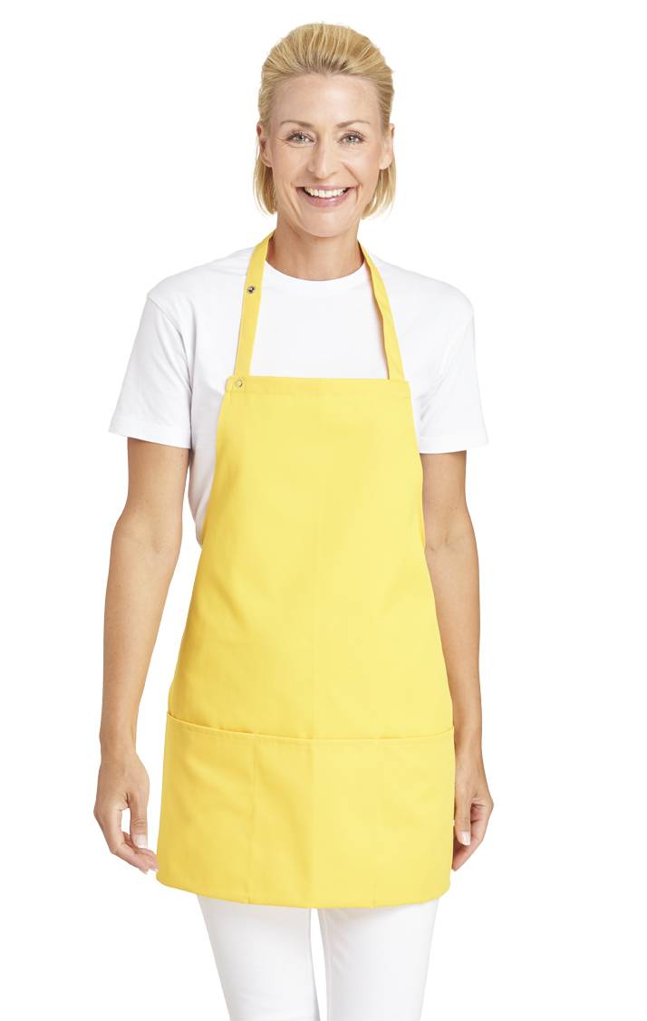 Latzschürze 3-Fach Taschenschürze gelb, Gr. 34