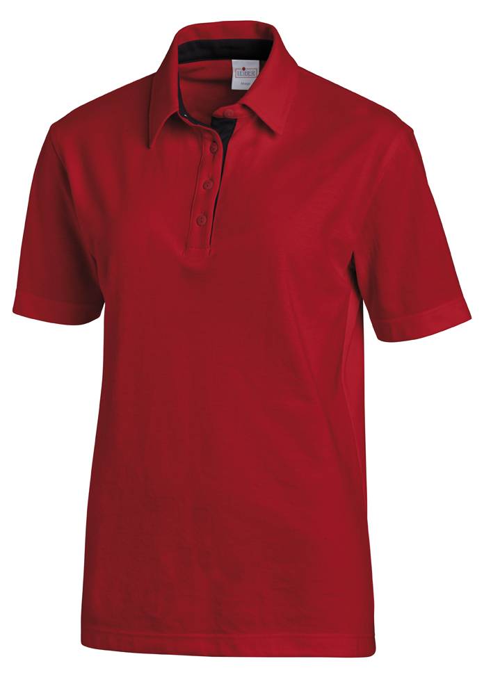Shirt Unisex-Polo rot/schwarz, Gr. M