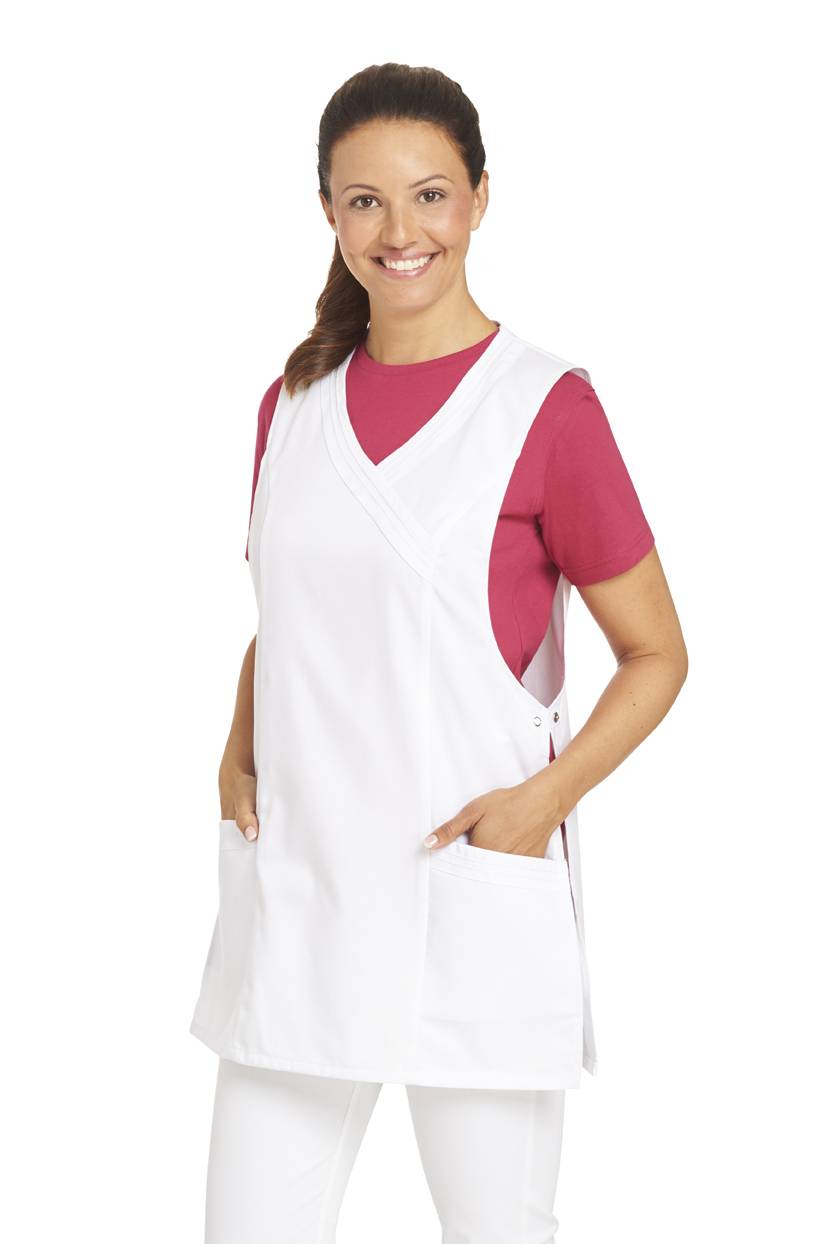 Überwurfschürze Damen weiß, Gr. II