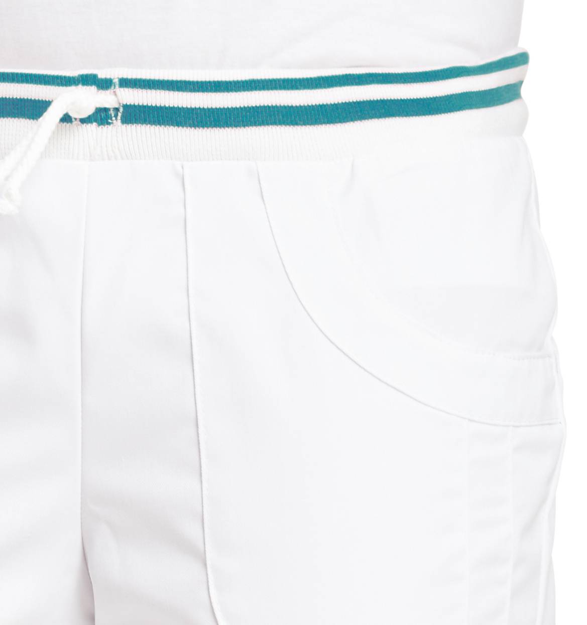 Hose Schrittlänge ca.80 cm weiß/petrol, Gr. 42