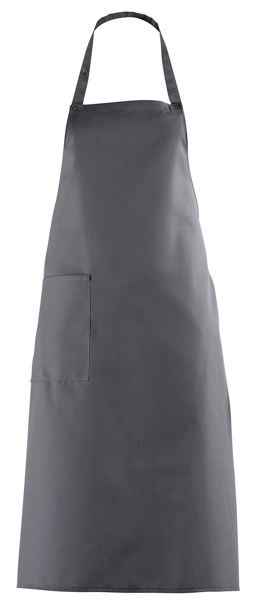 Latzschürze Druckknopfverschluss grau, Gr. 34