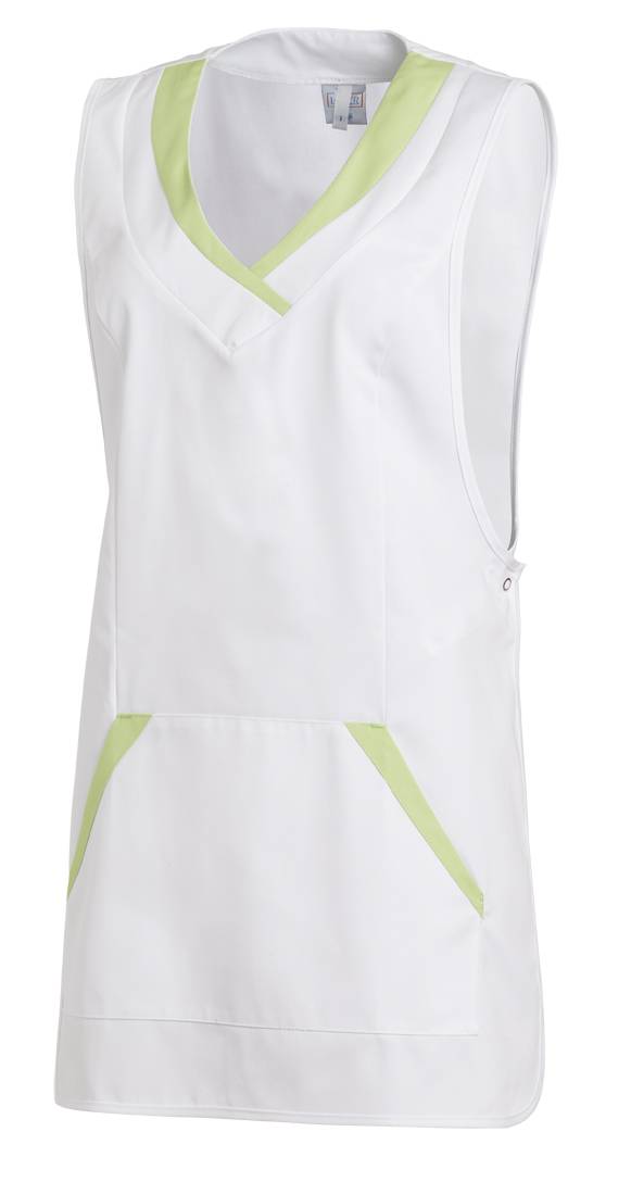 Überwurfschürze Damen weiß/hellgrün, Gr. II