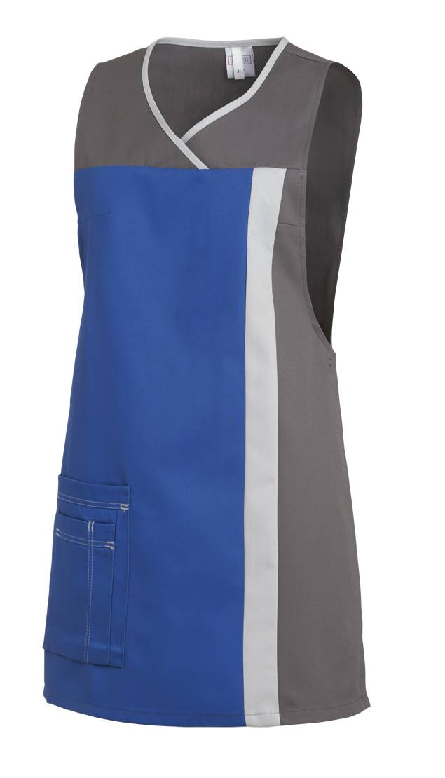 Überwurfschürze Damen königsblau/grau, Gr. III