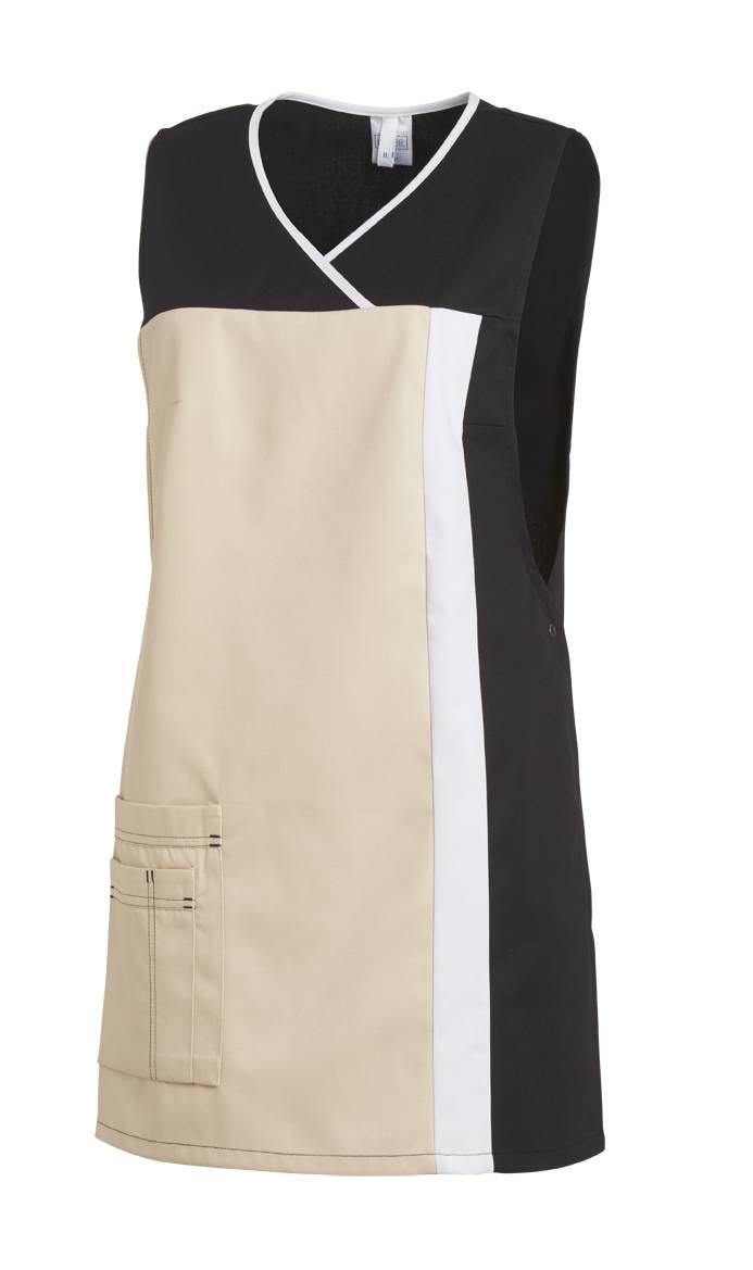 Überwurfschürze Damen hellsand/schwarz, Gr. I