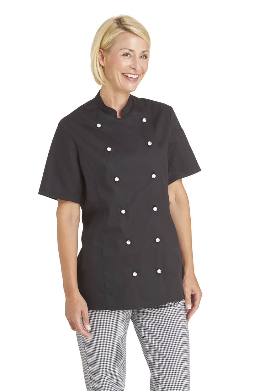 Kochjacke Damen schwarz, Gr. 38