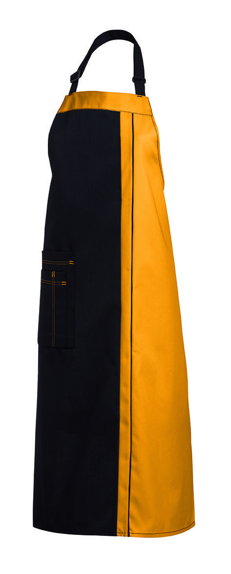 Latzschürze 2 Taschen schwarz/sun, Gr. 34