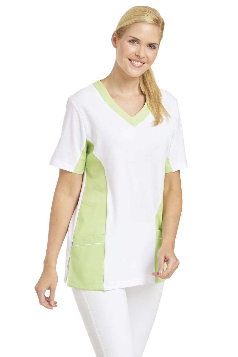 Schlupfkasack Damen weiß/hellgrün, Gr. 3XL