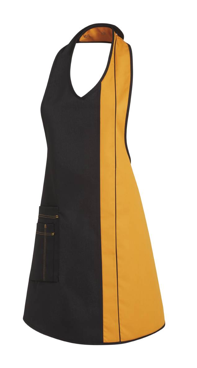 Latzschürze Druckknopfverschluss schwarz/sun, Gr. 34