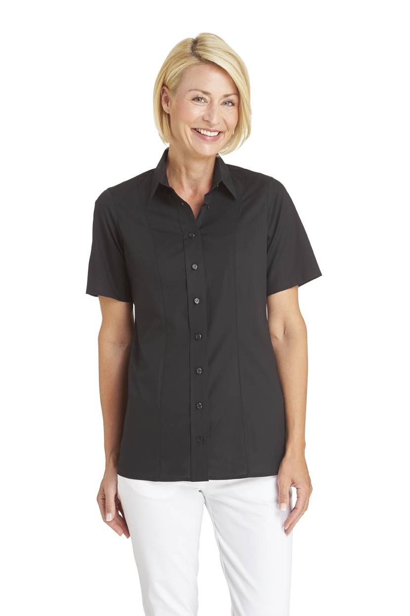 Bluse Teilungsnähte schwarz, Gr. 54