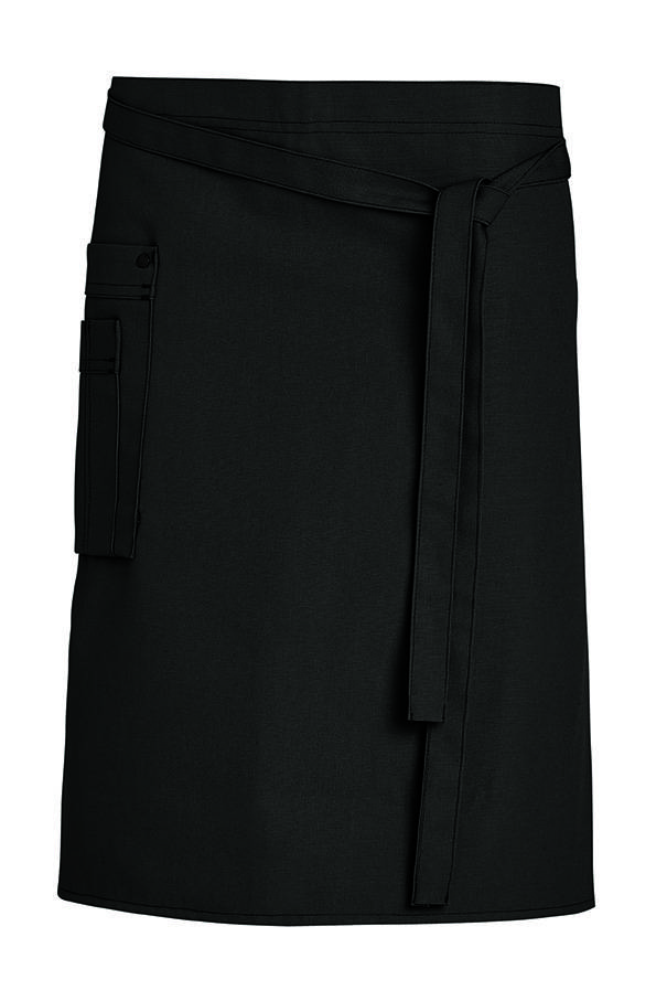 Latzschürze div.Taschen + Nieten schwarz, Gr. 34