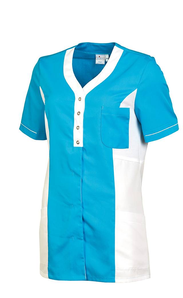 Kasack Damen türkis/weiß, Gr. 50