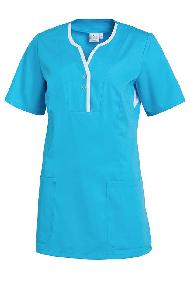 Schlupfkasack Damen türkis/weiß, Gr. S
