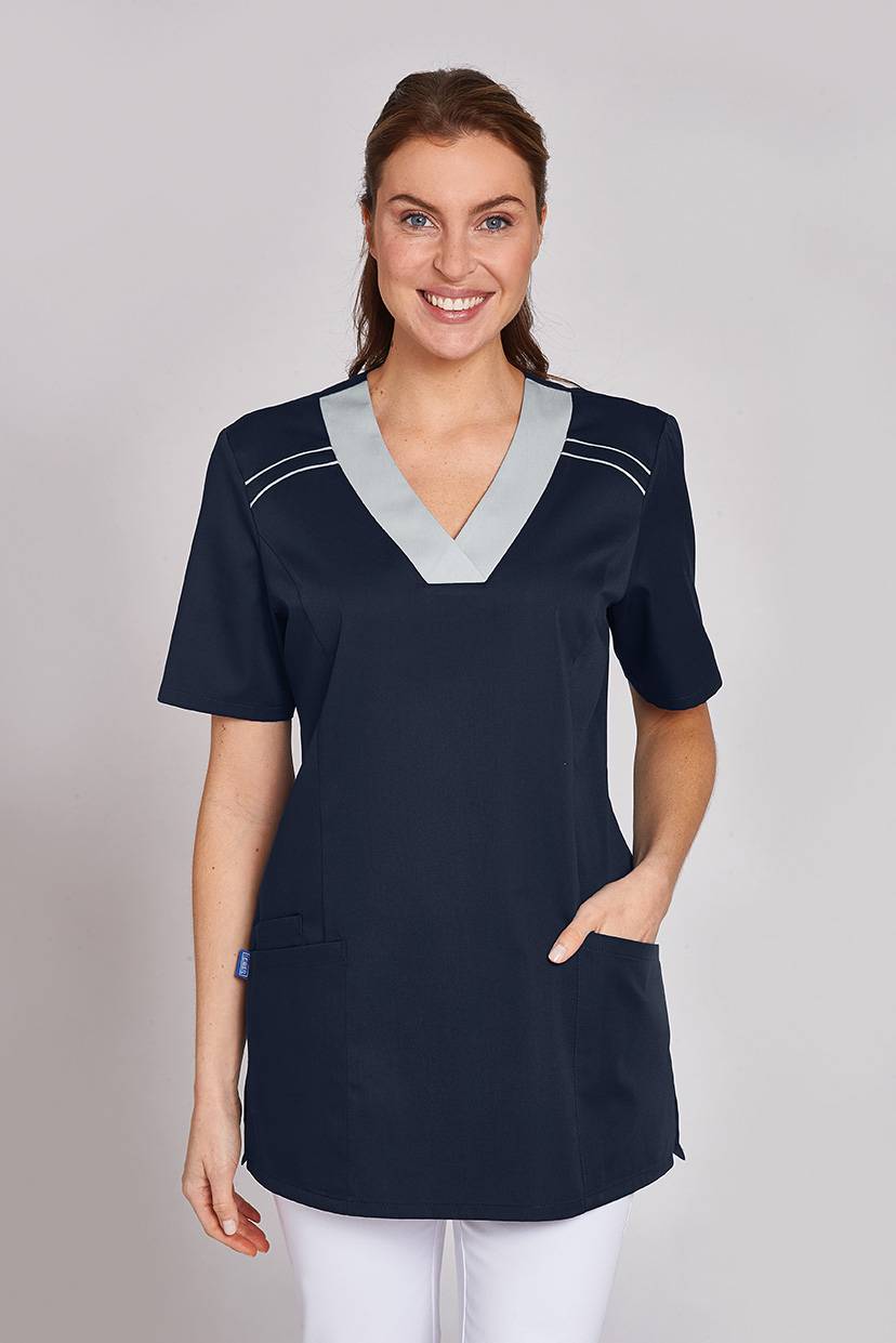 Schlupfkasack Damen marine/silbergrau, Gr. XS