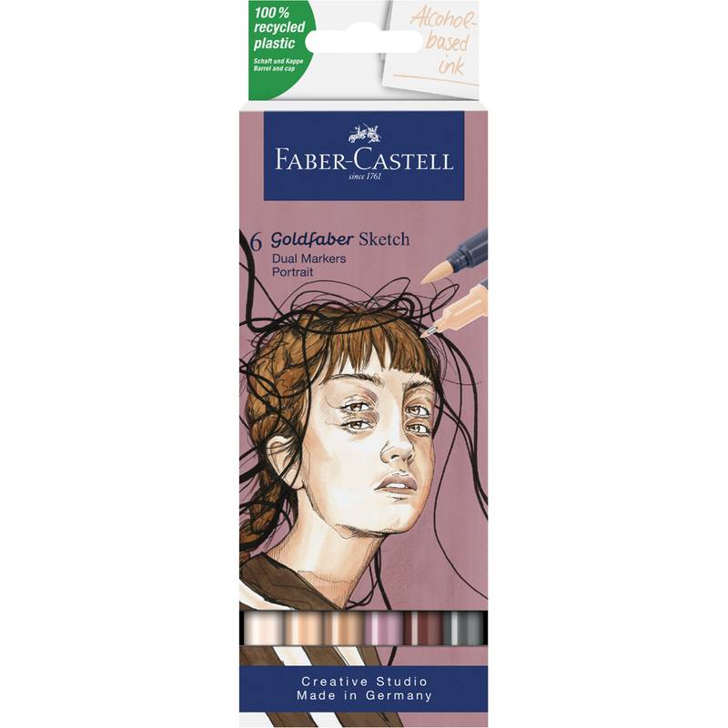 FABER-CASTELL Sketch Marker GOLDFABER, 6er Etui Portrait
