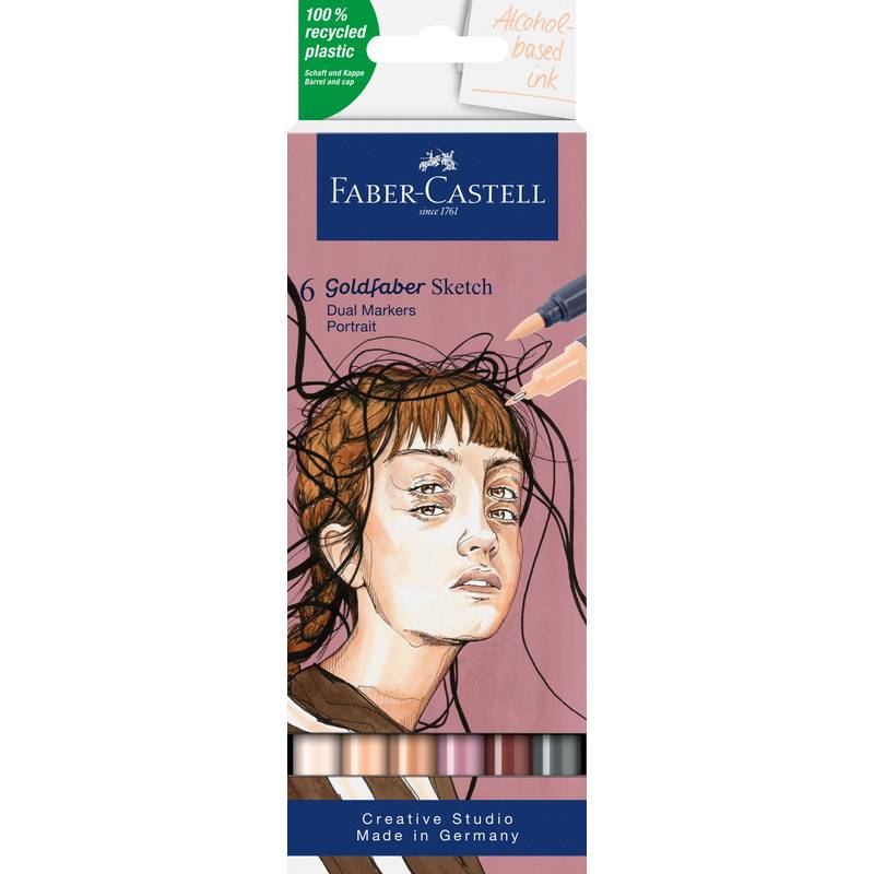 FABER-CASTELL Sketch Marker GOLDFABER, 6er Etui Portrait