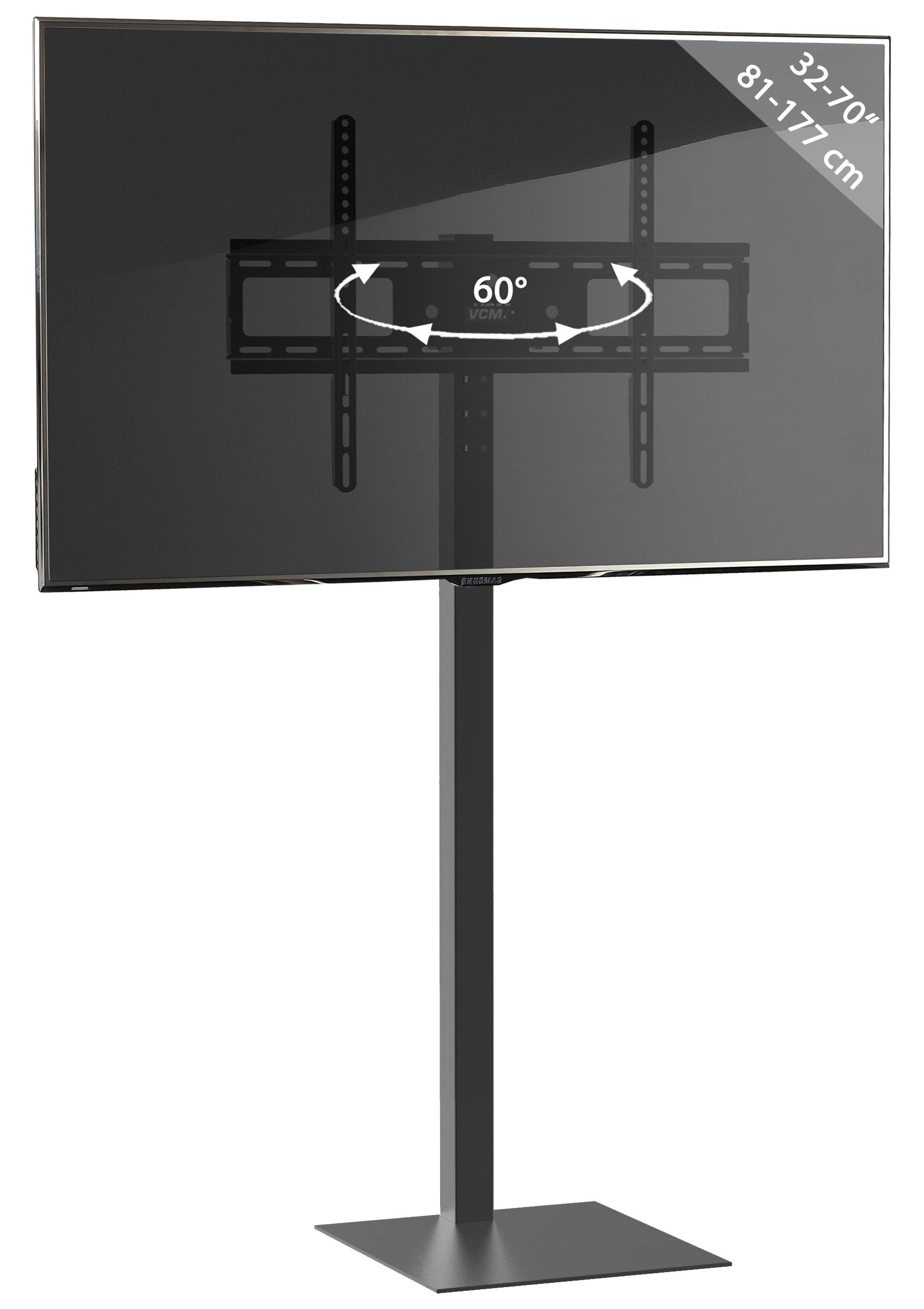 TV Standfuß Alu Rack Fernseh Glas Zanta