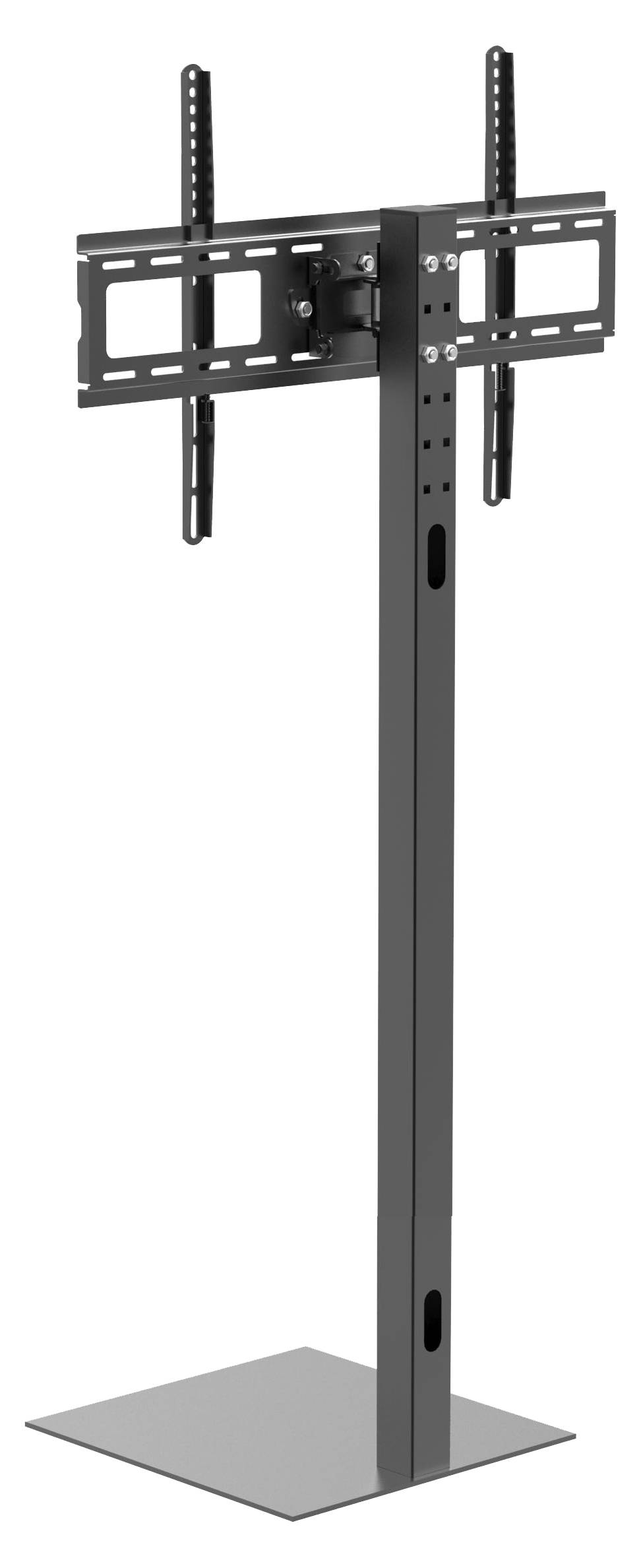 TV Standfuß Alu Rack Fernseh Glas Zanta