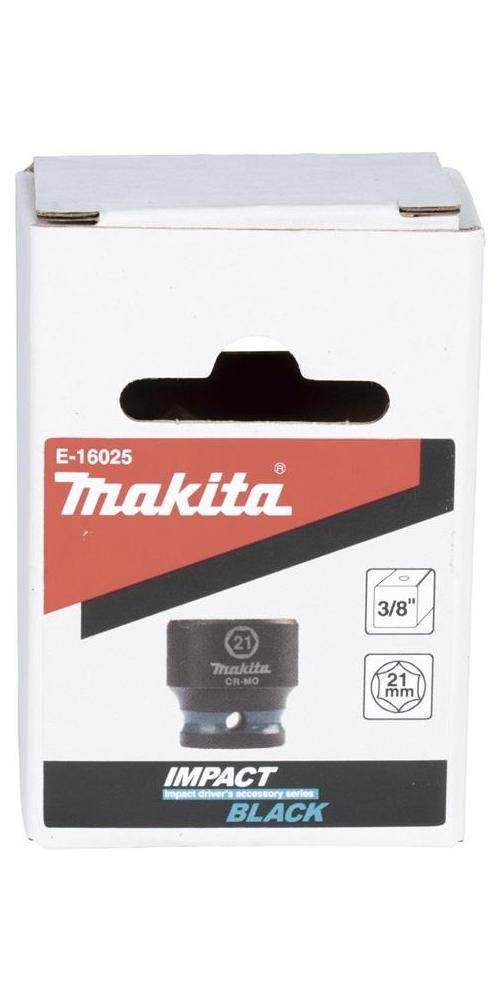 makita Steckschlssel E-16025 Impact Black 3/8Zoll Auen-4kt D.21mm kurz
