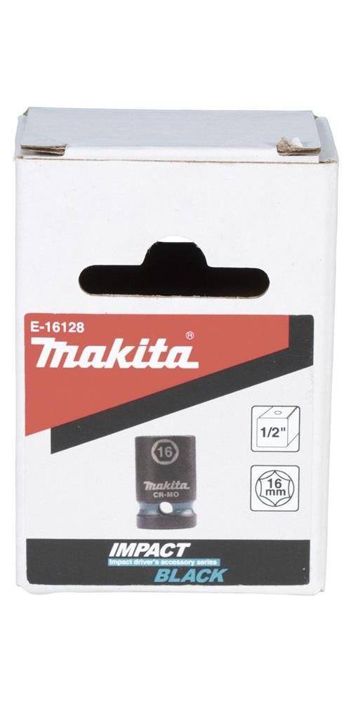 makita Steckschlssel E-16128 Impact Black 1/2Zoll Auen-4kt D.16mm kurz