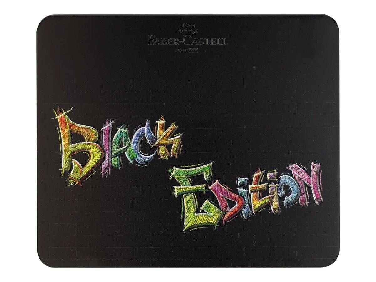 FABER-CASTELL Black Edition - Farbstift - für farbiges Papier, dunkles Papier - superweich - ausgewählte leuchtende Farben (Packung mit 100)