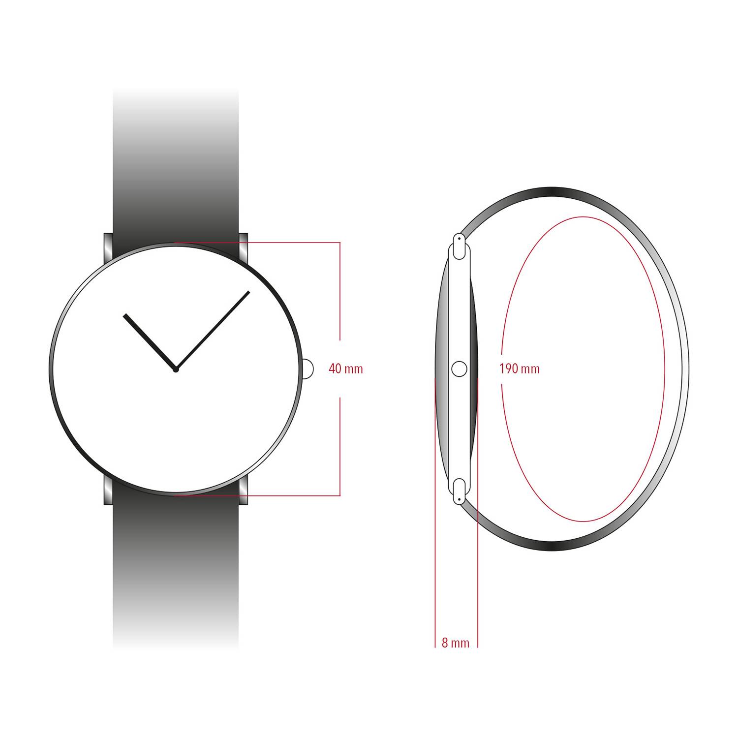 Dugena Herrenuhr Hamburg 4461113, Quarz, Edelstahl, Saphirglas, Lederarmband