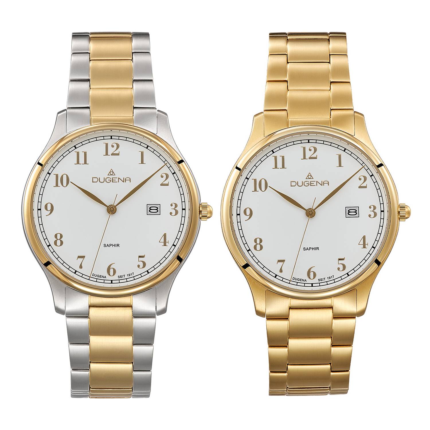 Dugena Herrenuhr Hamburg, Quarzwerk, Edelstahl, Saphirglas, Drückerfaltschließe