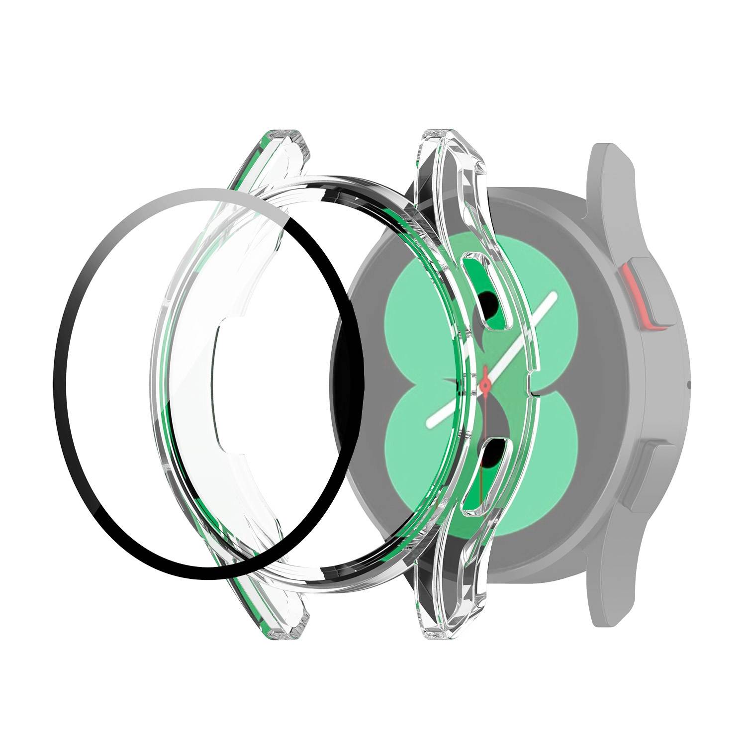 Für Samsung Galaxy Watch FE / 4 40mm Hülle + H9 Hart Glas Transparent