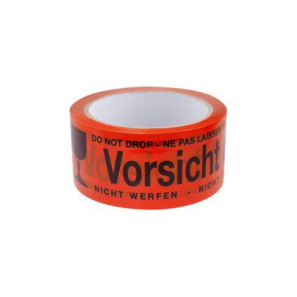 Orange-Warnklebeband-Rolle mit der Beschriftung „Vorsicht