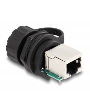 Delock Netzwerkkoppler - RJ-50 (W) zu RJ-50 (W) - IP68 - Schutzkappe - Schwarz