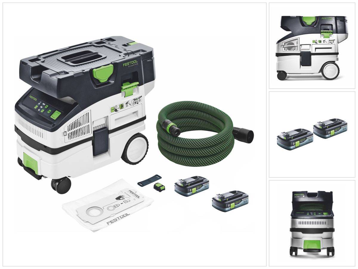 Festool CTLC MINI I-Basic Akku Absaugmobil 36 V ( 2x 18 V ) Staubkl. L + 2x Akku 4,0 Ah - ohne Ladegerät
