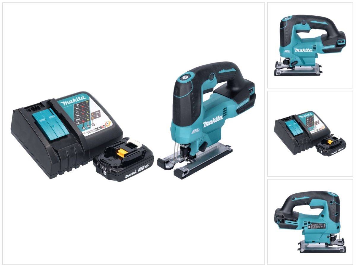 Makita DJV 184 RA1 Akku Pendelhub Stichsäge 18 V Brushless + 1x Akku 2,0 Ah + Ladegerät