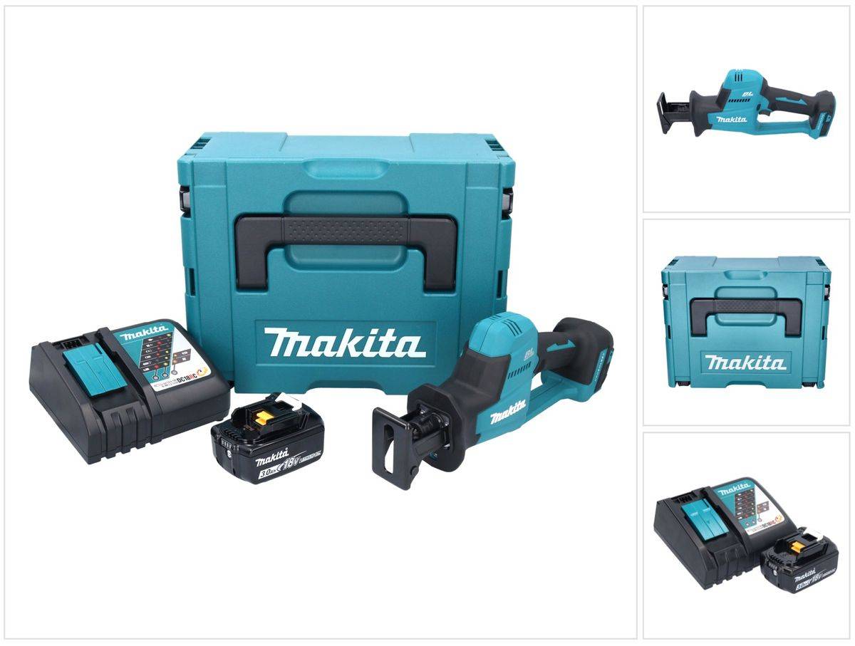 Makita DJR 189 RF1J Akku Reciprosäge Säbelsäge 18 V Brushless + 1x Akku 3,0 Ah + Ladegerät + Makpac