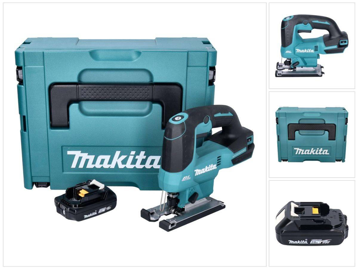 Makita DJV 184 A1J Akku Pendelhub Stichsäge 18 V Brushless + 1x Akku 2,0 Ah + Makpac - ohne Ladegerät