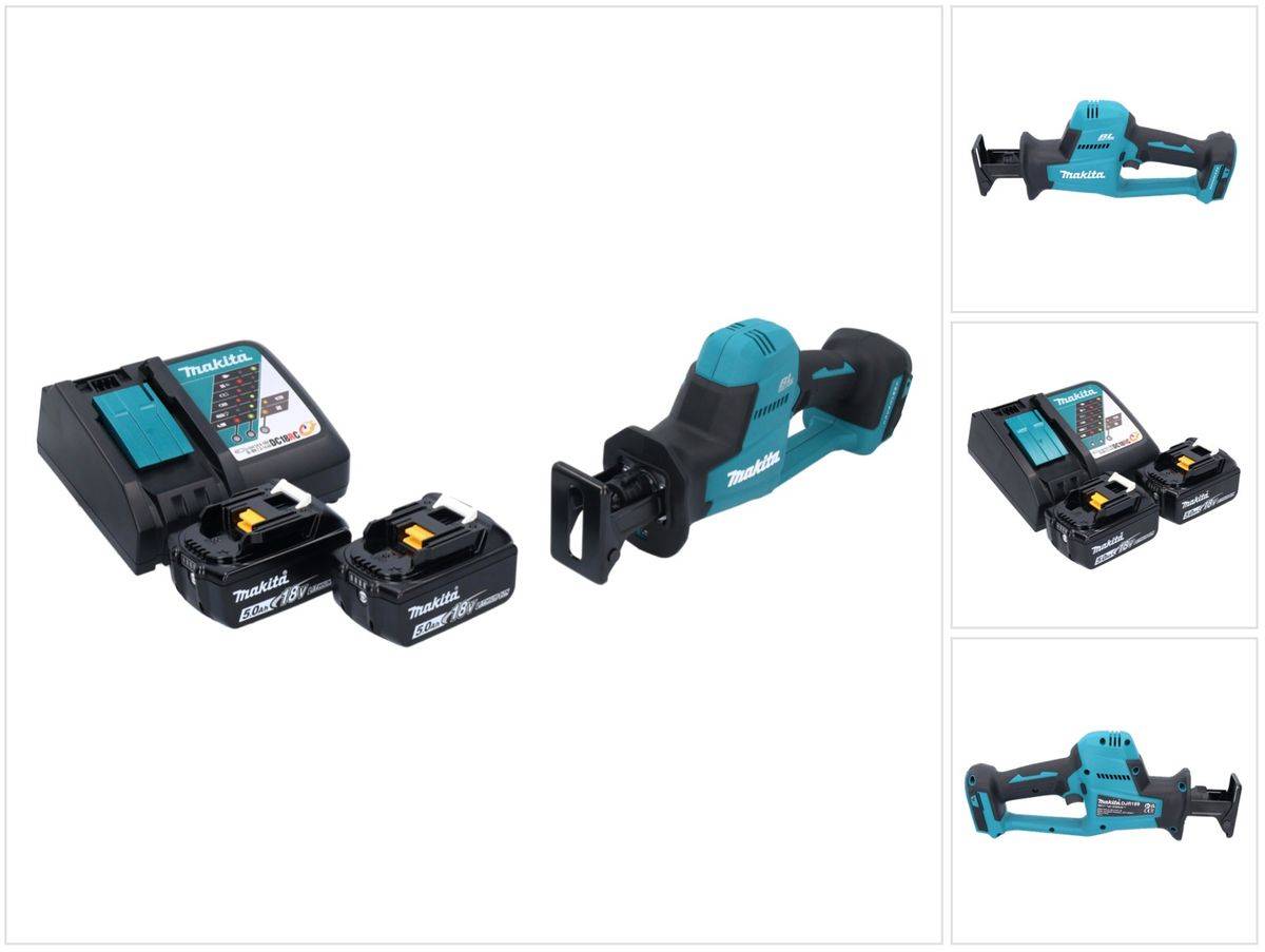 Makita DJR 189 RT Akku Reciprosäge Säbelsäge 18 V Brushless + 2x Akku 5,0 Ah + Ladegerät