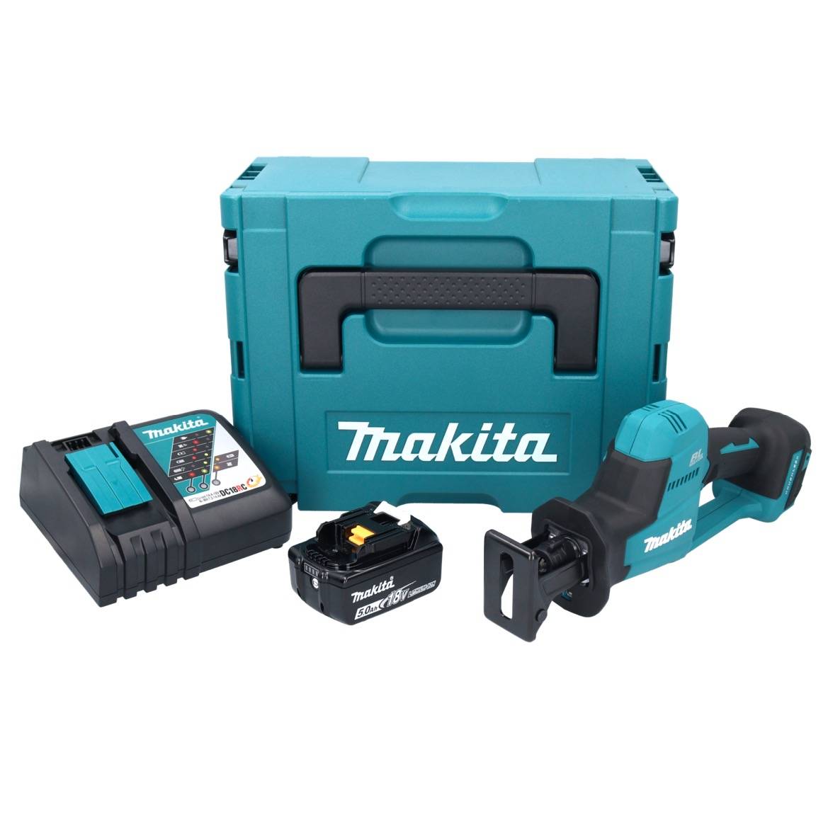 Makita DJR 189 RT1J Akku Reciprosäge Säbelsäge 18 V Brushless + 1x Akku 5,0 Ah + Ladegerät + Makpac
