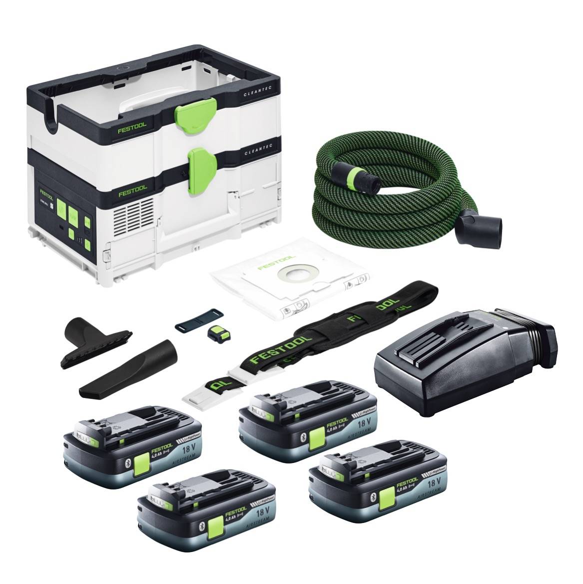 Festool CTLC SYS Akku Absaugmobil 36 V ( 2x 18 V ) Staubkl. L + 4x Akku 4,0 Ah + Ladegerät