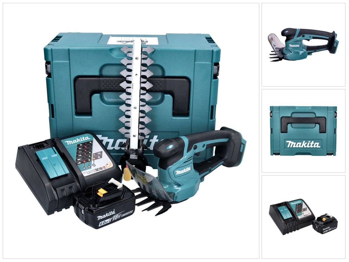 Makita DUM 111 RG1XJ Akku Grasschere Strauchschere 18 V + 1x Akku 6,0 Ah + Ladegerät + Makpac