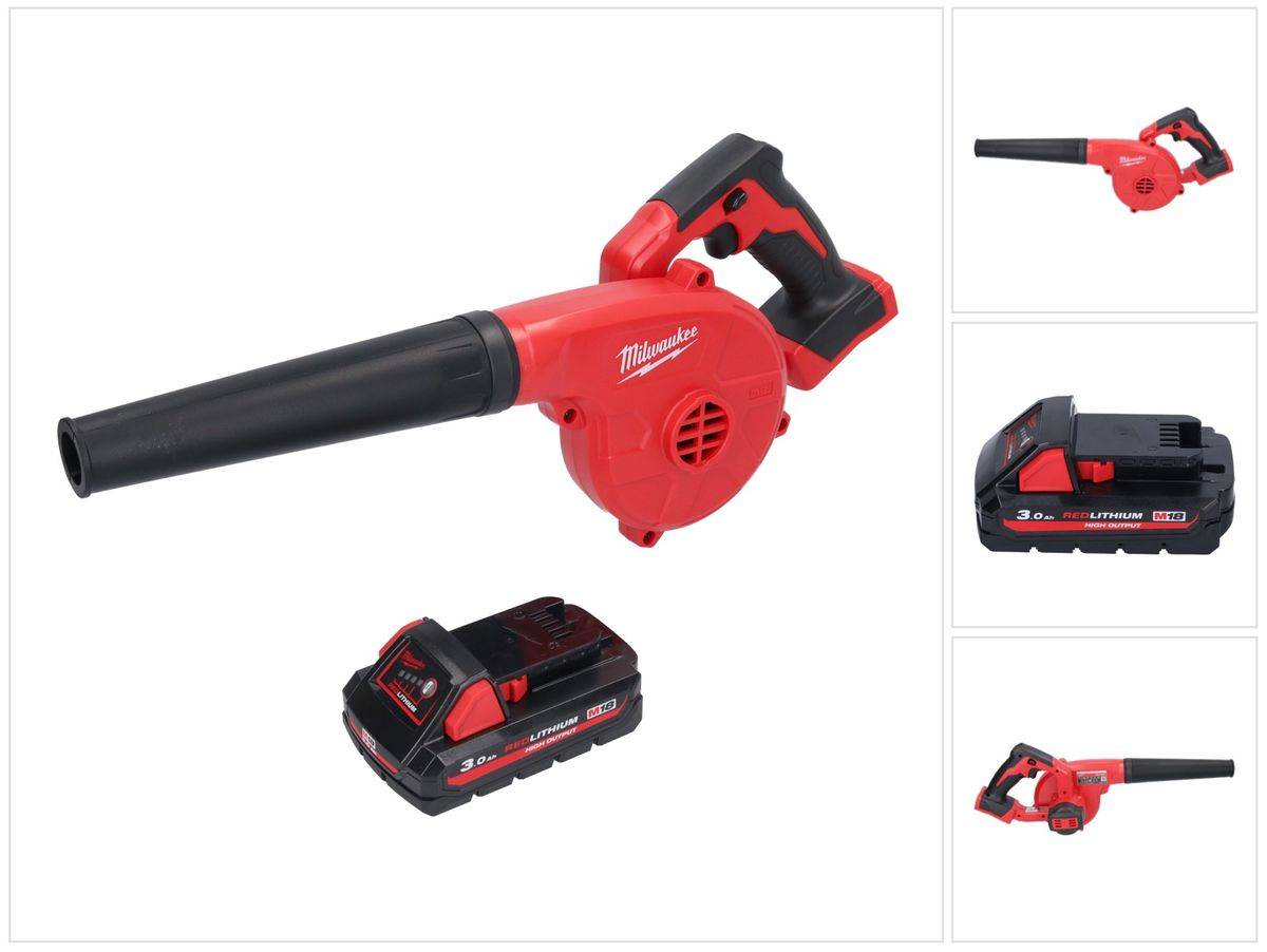 Milwaukee M18 BBL-301 Akku Gebläse 18 V + 1x Akku 3,0 Ah - ohne Ladegerät
