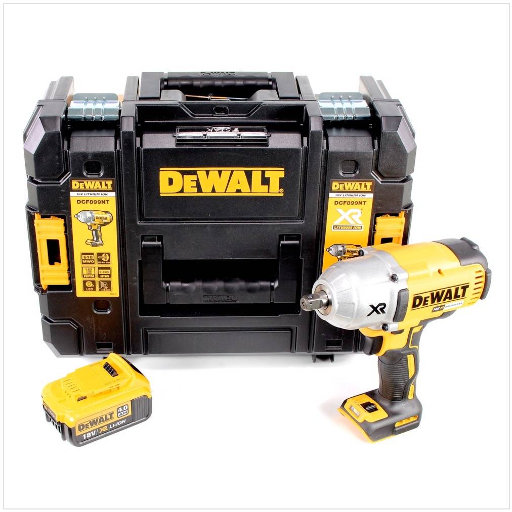 DeWalt DCF 899 NT Akku Schlagschrauber 18V 1/2" 950Nm Brushless Kugelrastung + 1x Akku 4,0Ah + TSTAK - ohne Ladegerät