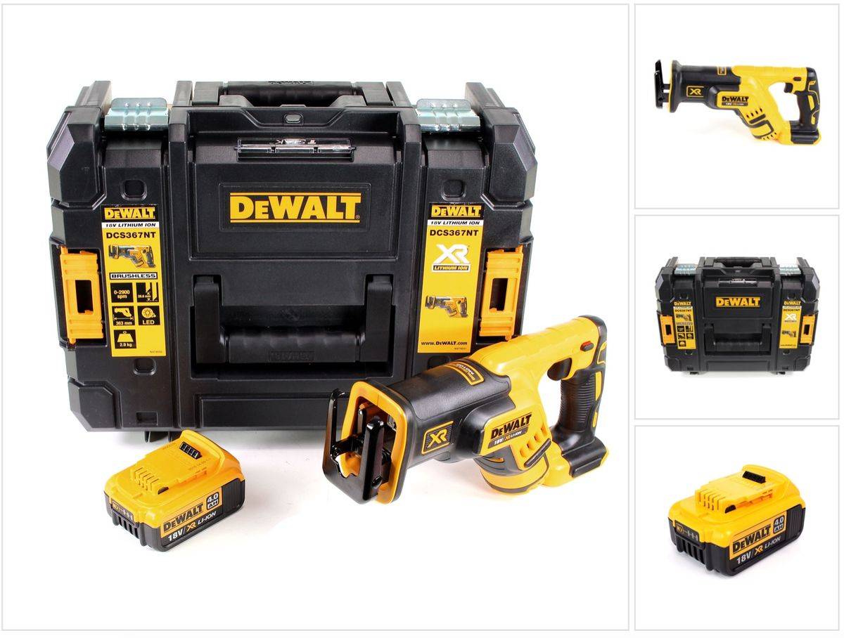 DeWalt DCS 367 NT Akku Reciprosäge Säbelsäge 18V Brushless + 1x Akku 4,0Ah + TSTAK - ohne Ladegerät
