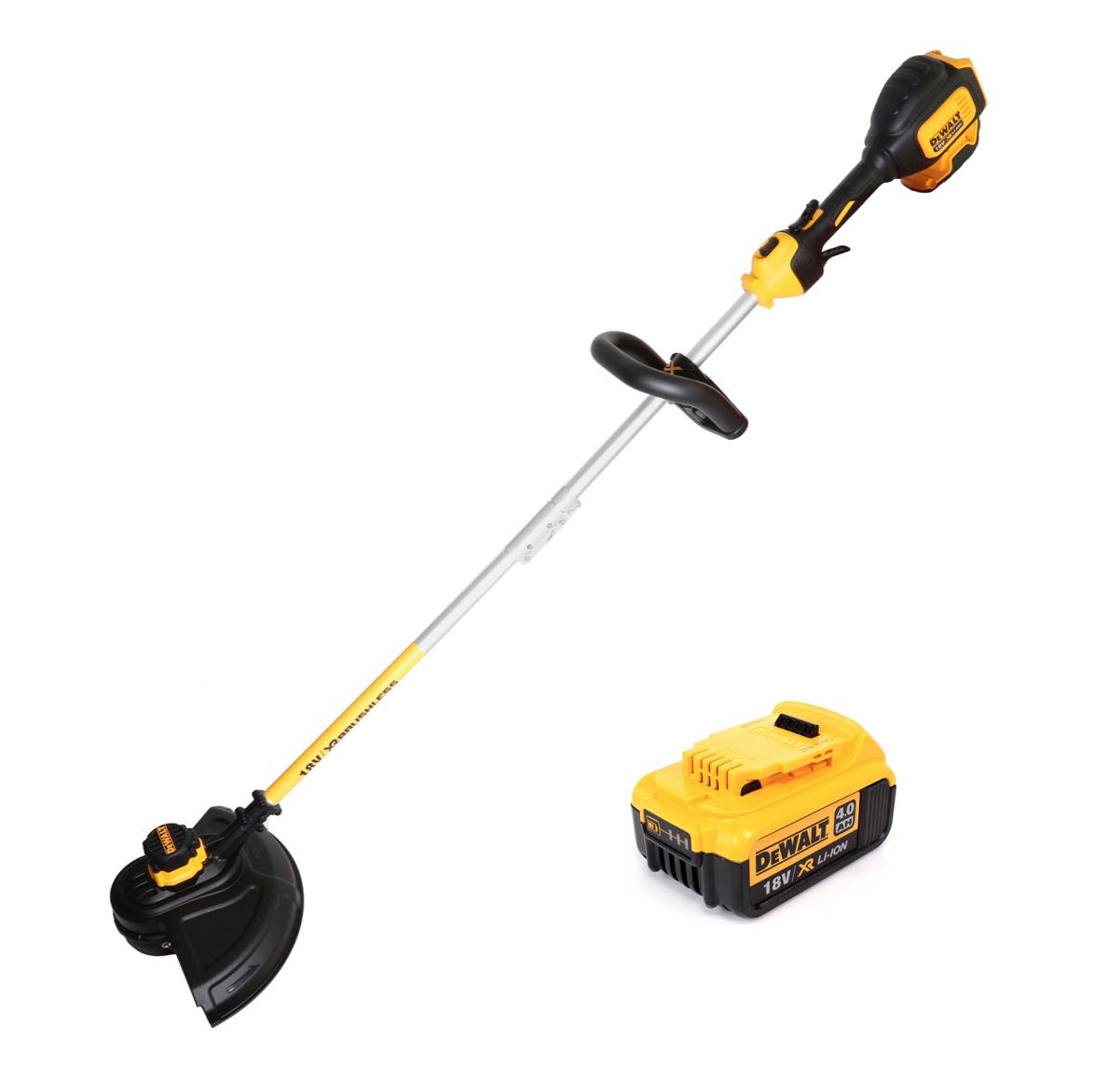 Dewalt DCM 561 PBS 18 V Brushless Li-Ion Akku Rasentrimmer mit geteilter Welle + 1x DCB 182 18V - 4 Ah Li-Ion Akku - ohne Ladegerät