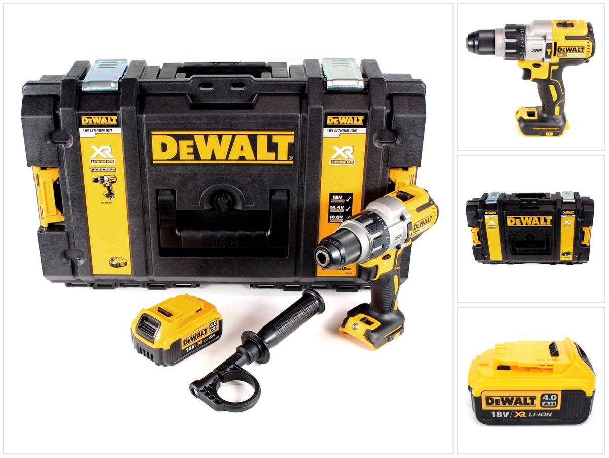 DeWalt DCD 996 Akku Schlagbohrschrauber 18V 95Nm Brushless + 1x Akku 4,0Ah + Toughbox - ohne Ladegerät