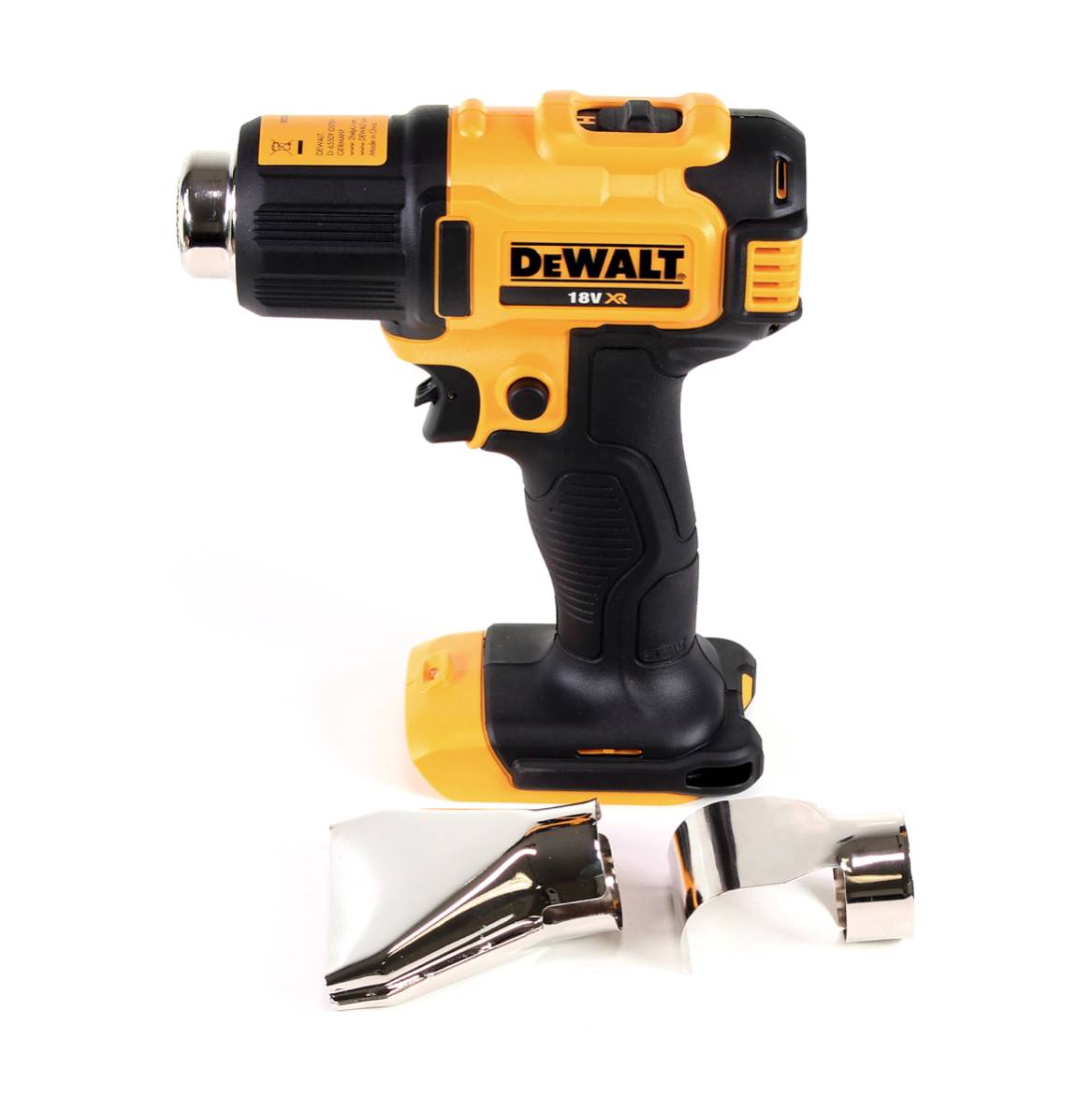 DeWalt DCE 530 N Akku Heißluftpistole 18V 530°C + 1x Akku 4,0Ah + Flächen- und Reflektordüse - ohne Ladegerät