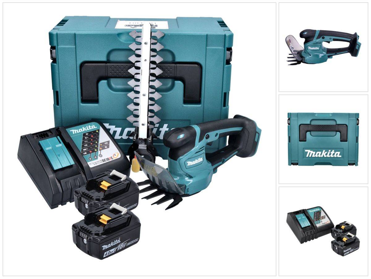 Makita DUM 111 RMXJ Akku Grasschere Strauchschere 18 V + 2x Akku 4,0 Ah + Ladegerät + Makpac