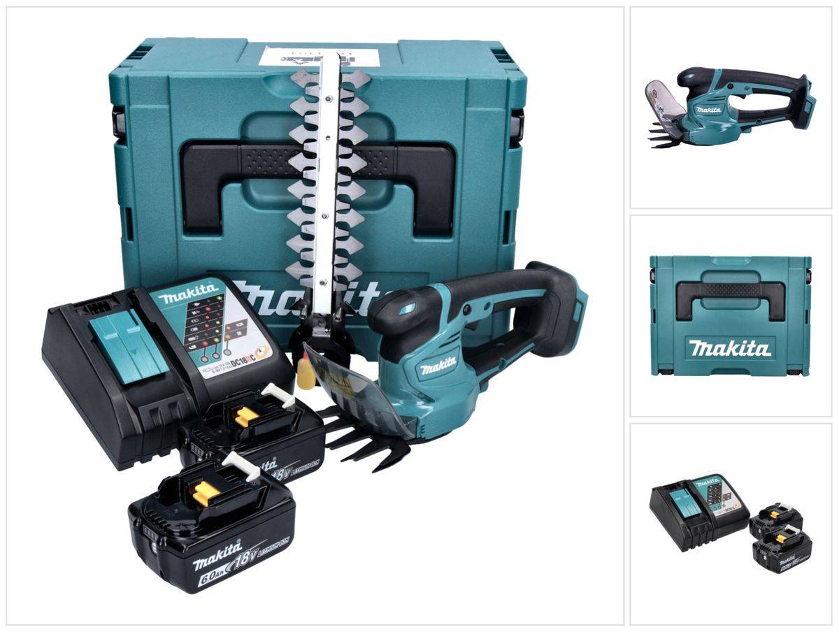 Makita DUM 111 RGXJ Akku Grasschere Strauchschere 18 V + 2x Akku 6,0 Ah + Ladegerät + Makpac
