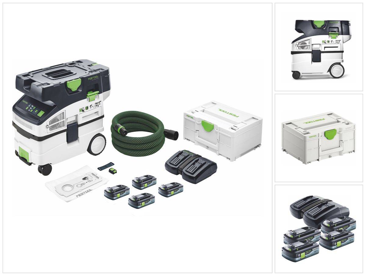 Festool CTMC MIDI Akku Absaugmobil 36 V ( 2x 18 V ) Staubkl. M + 4x Akku 4,0 Ah + Ladegerät + Systainer