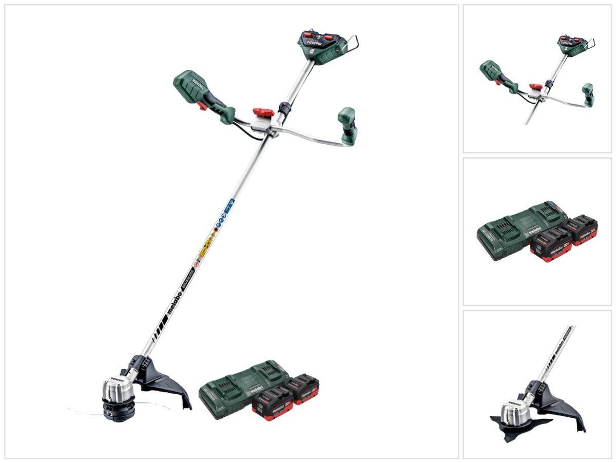 Metabo FSB 36-18 LTX BL 40 Akku Freischneider 36 V ( 2x 18 V ) Zweihandgriff Brushless + 2x Akku 10,0 Ah + Doppelladegerät