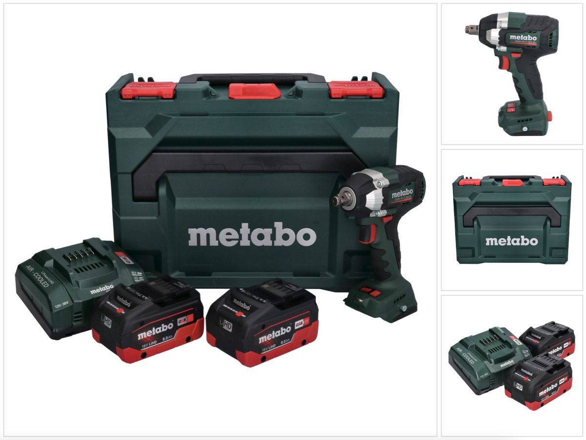 Metabo SSW 18 LT 300 BL Akku Schlagschrauber 18 V 300 Nm Brushless + 2x Akku 8,0 Ah + Ladegerät + metaBOX