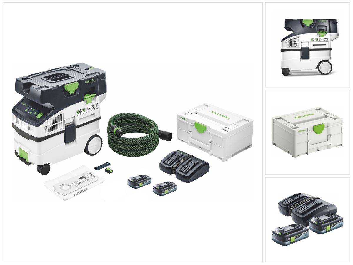 Festool CTMC MIDI Akku Absaugmobil 36 V ( 2x 18 V ) Staubkl. M + 2x Akku 4,0 Ah + Ladegerät + Systainer